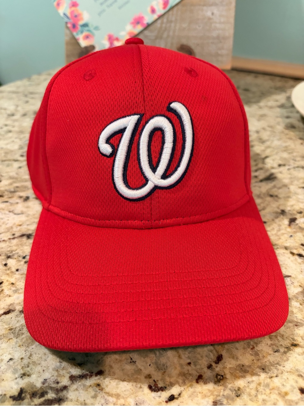 Washington Nationals Red Baseball Cap with Script W. OSFM